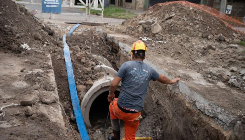 Desagües nuevos para Lamadrid: dónde avanza la obra y qué calles alcanza