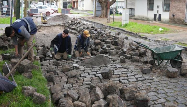 Recuperaron 50 cuadras de adoquines