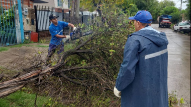 Asistencia y limpieza en Almirante Brown tras el temporal
