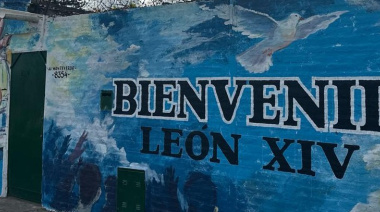 Murales y color: así preparan Claypole para recibir al Papa León XIV