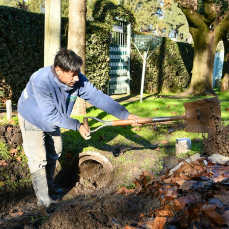 Operativo integral en San Vicente: trabajos en calles y desagües